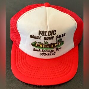Vintage Volcic Mobile Home Sales Rock Springs Wyoming SNAPBACK TRUCKER HAT 80’s